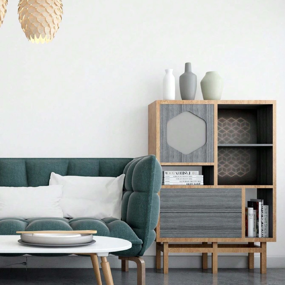 Painel Tridimensional Autoadesivo Lorvanto Geometria Prisma Branco Fosco